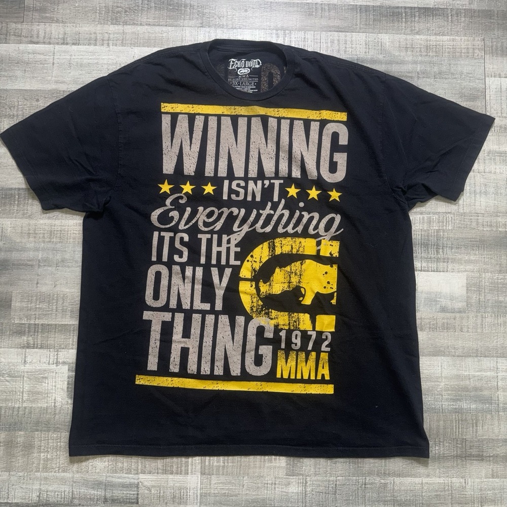 Vintage 2010's Ecko Unlimited Winning Isn't Everything Black Large T-Shirt 3XL